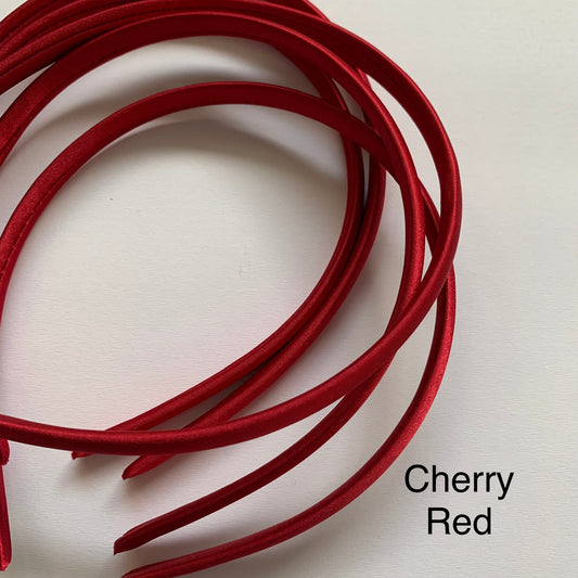 Cherry Red Satin Headband