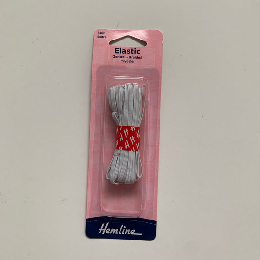 Hemline  General Purpose Elastic 3mm x 5m