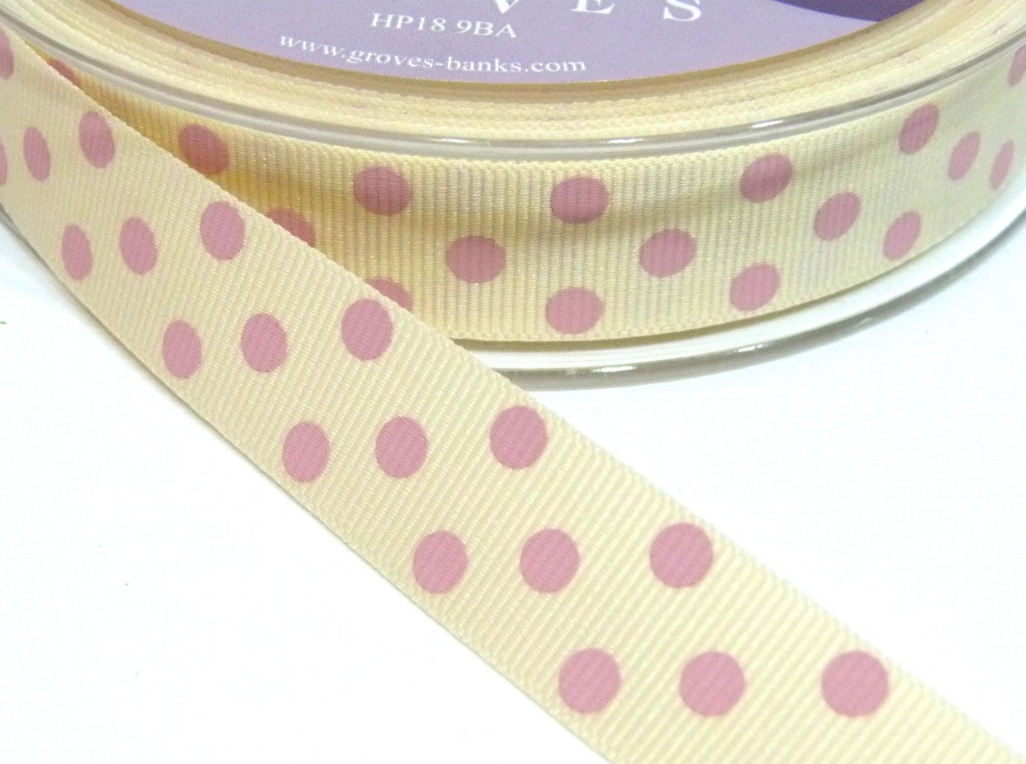 15mm wide Polka Dot Ribbon