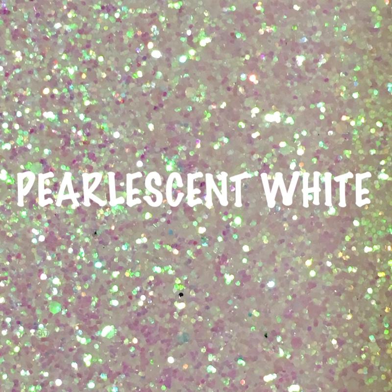 Glitz Chunky Glitter Fabric - Pearlescent White