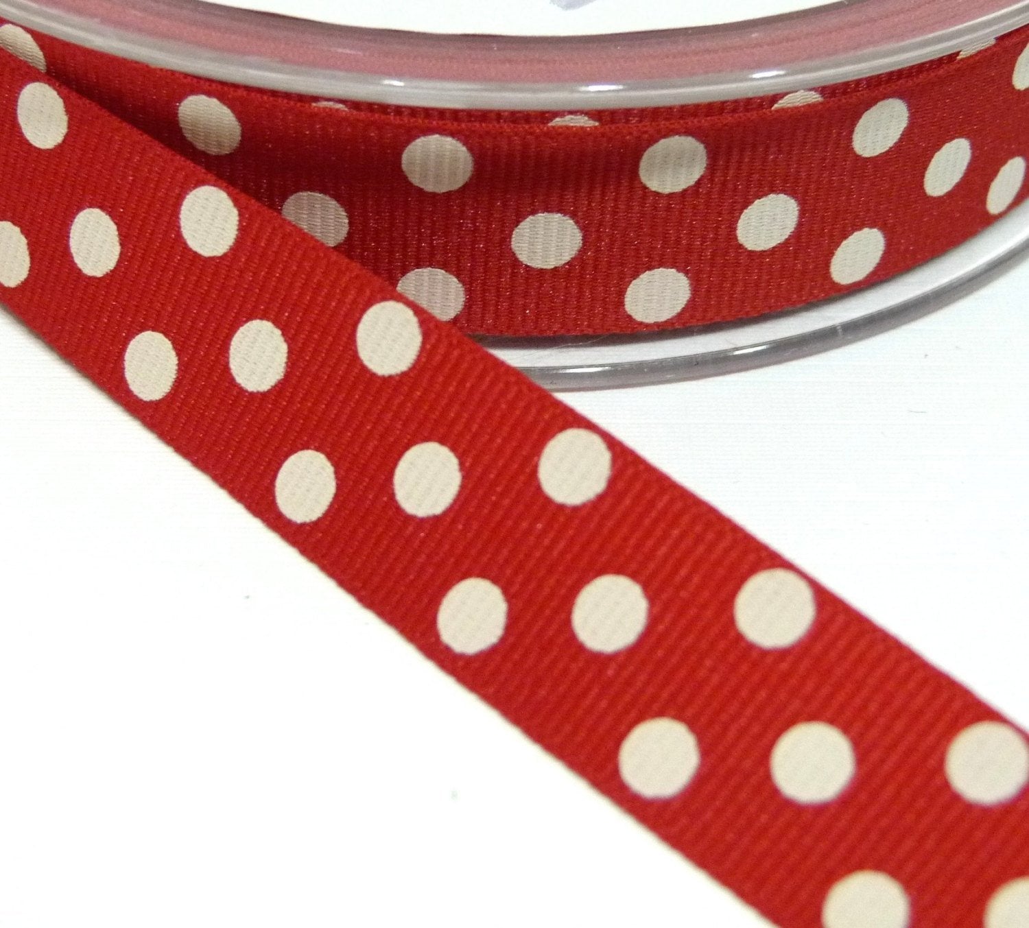 15mm wide Polka Dot Ribbon