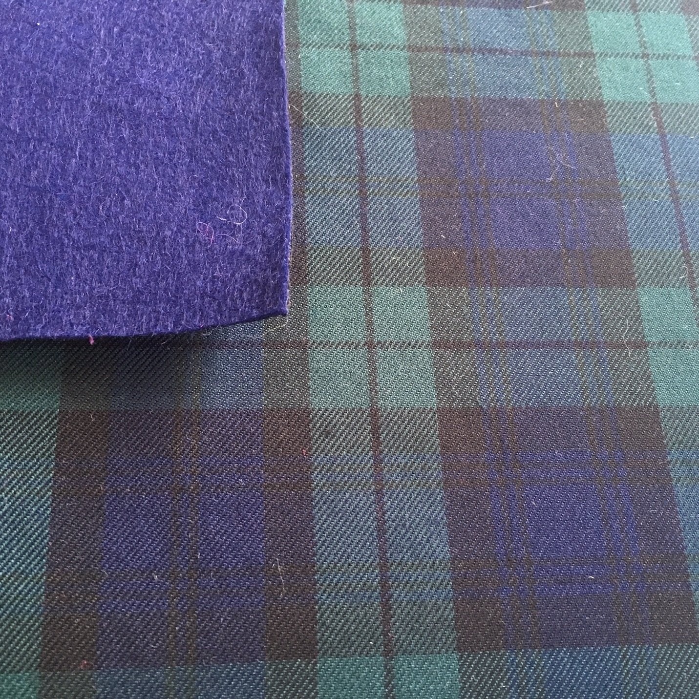 Tartan Fabric Felt Sheet - Midnight Blue