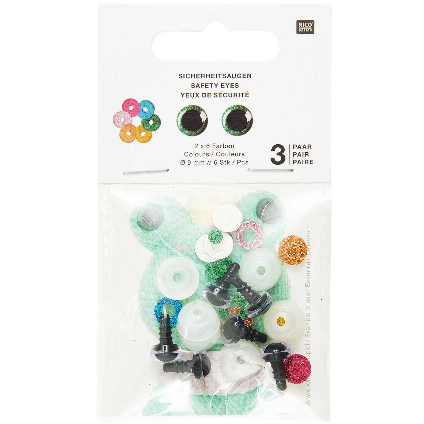 Rico Design Glitter Eyes | 9mm