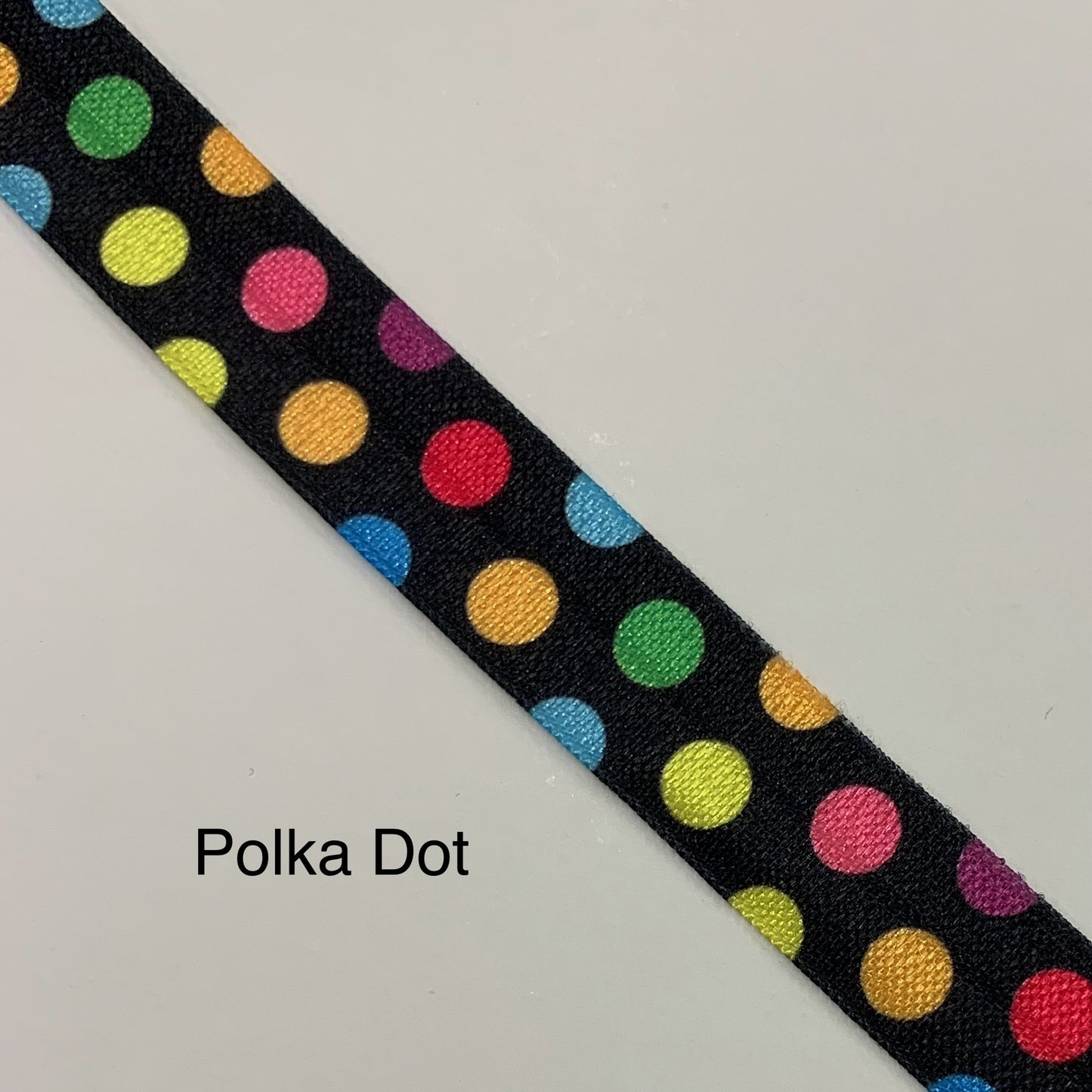 NEW Fold Over Elastic - Bright on Black (2 metre lengths)