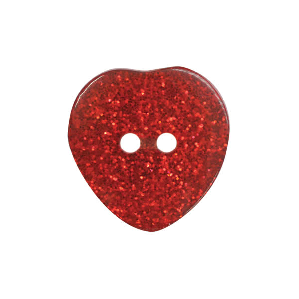 15mm Glitter Heart Buttons | EN71, REACH & Annex II Compliant