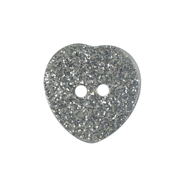 15mm Glitter Heart Buttons | EN71, REACH & Annex II Compliant