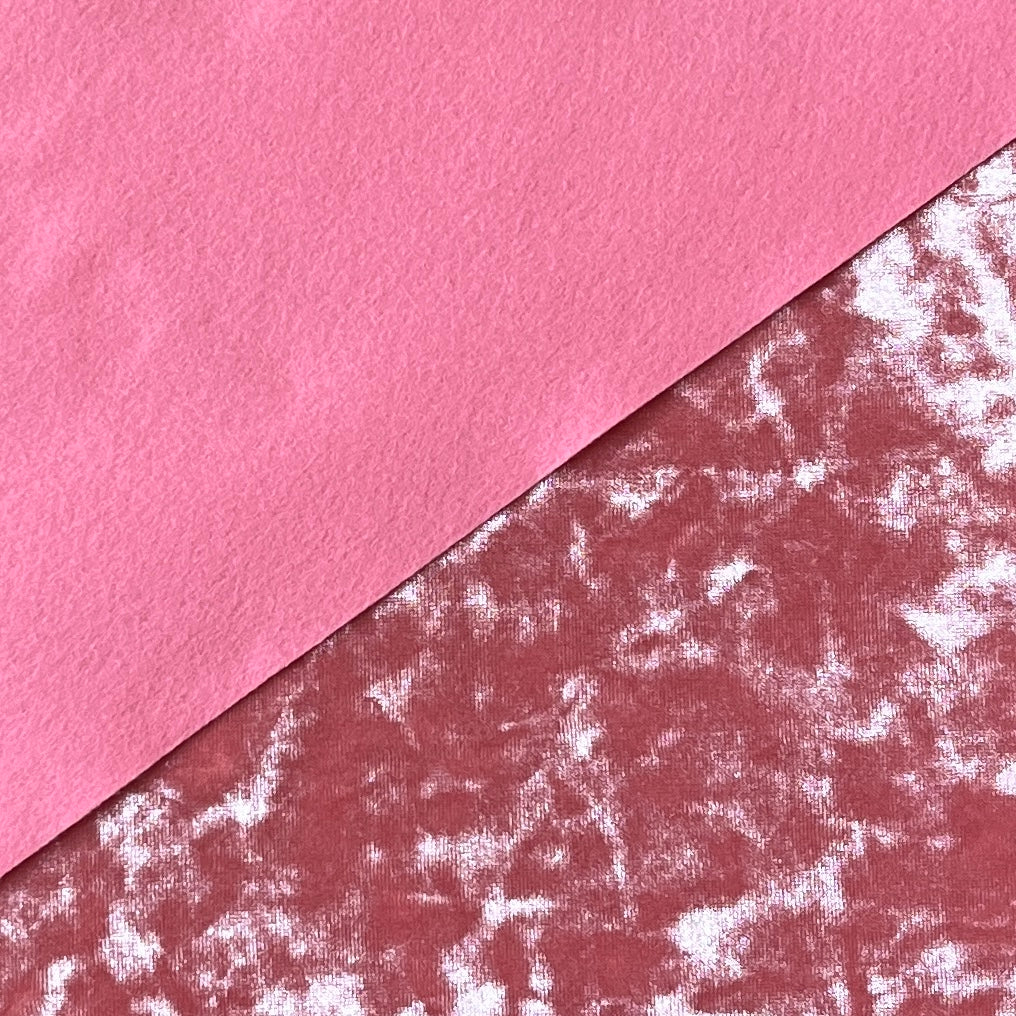 Velvet Fabric Felt Sheet - Coral/Pink