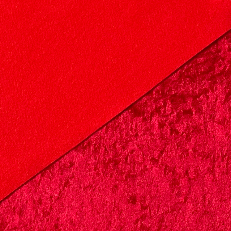 Velvet Fabric Felt Sheet - Red/Poppy