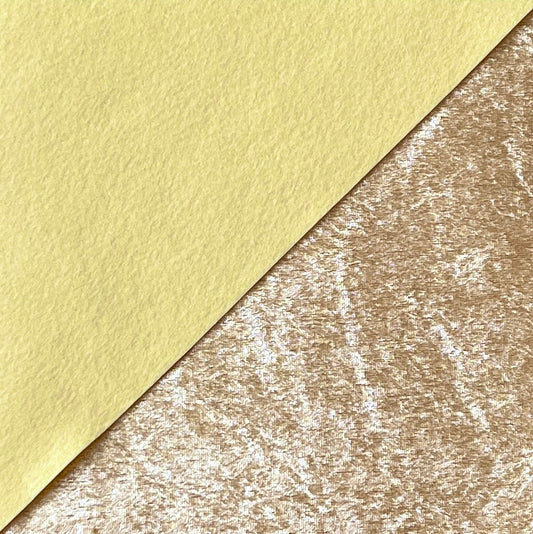 Velvet Fabric Felt Sheet - Gold/Cornish Cream