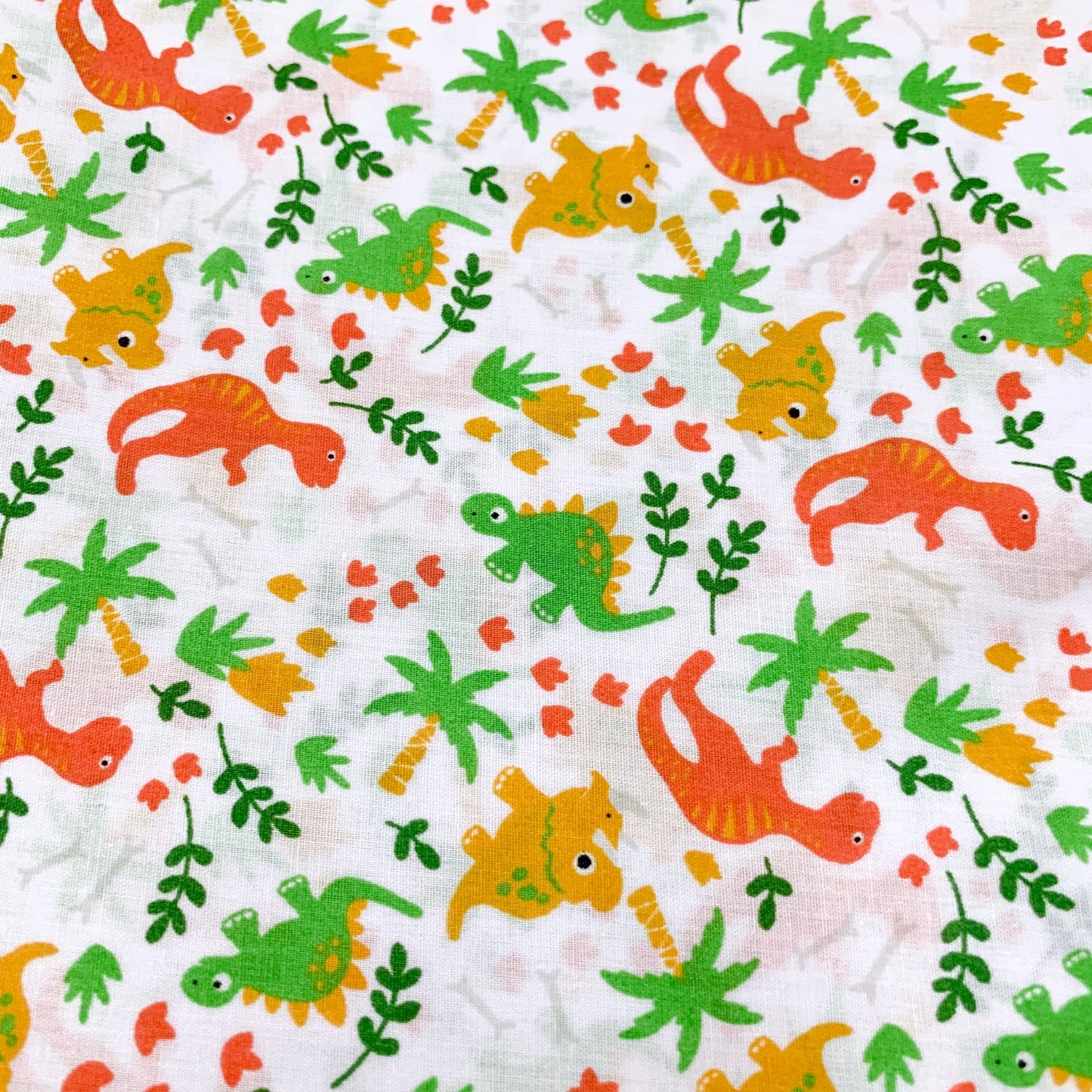 Fabric Felt Sheet - Jungle Dinosaurs - Orange
