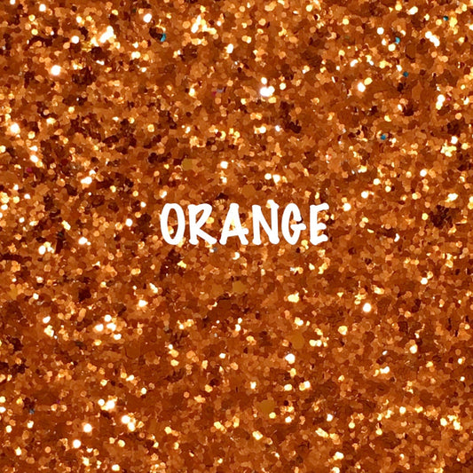 Glitz Chunky Glitter Fabric - Orange