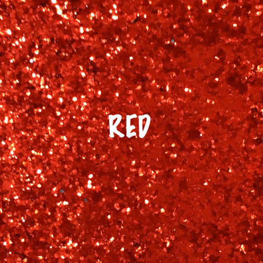 Glitz Chunky Glitter Fabric - Red