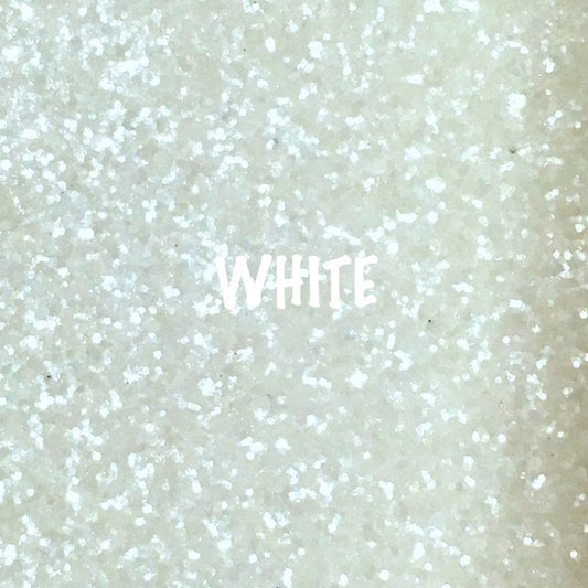 Glitz Chunky Glitter Fabric - White
