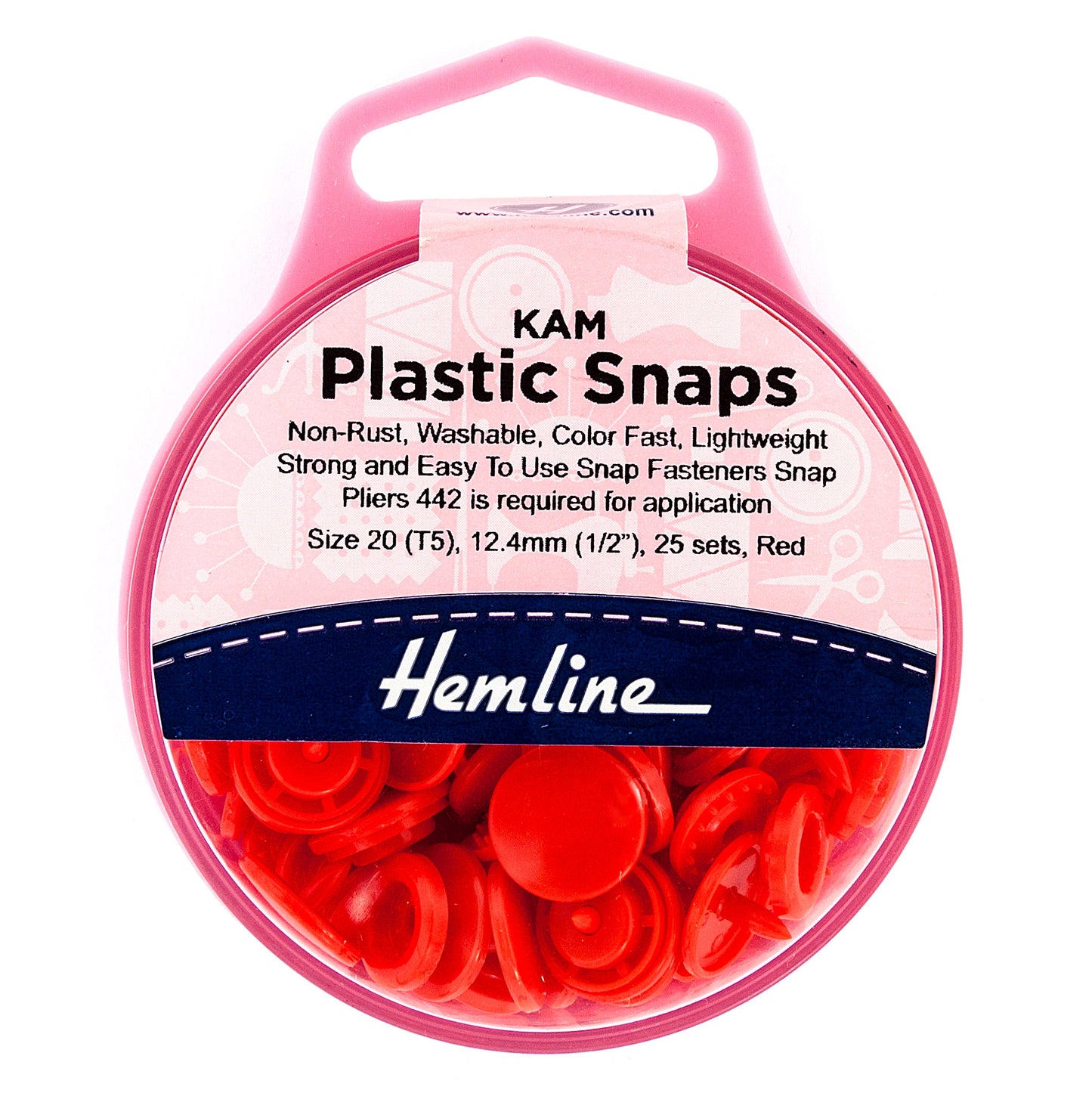 Hemline Plastic Snaps 25 x 12.4mm sets | EN71, REACH & Annex II Compliant