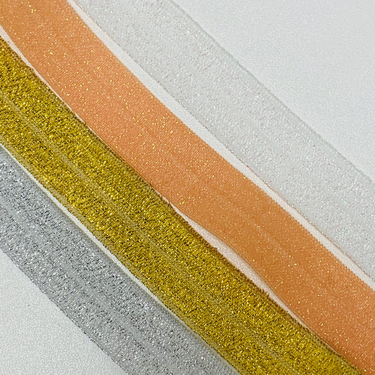 Fold Over Elastic - Plain Glitter
