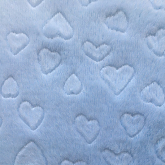 Double sided Heart Embossed Cuddle Fleece - Blue