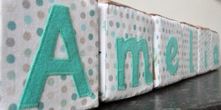 Alphabet Name Cubes Sewing Pattern with foam cubes