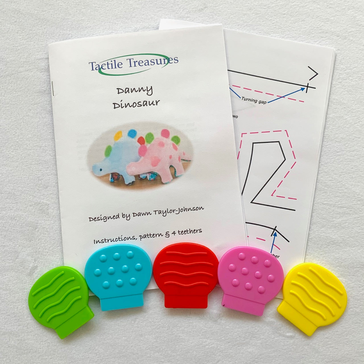 Danny Dinosaur Sewing Pattern and Teether Set
