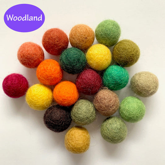 Felt Ball Collections - Woodland Colours