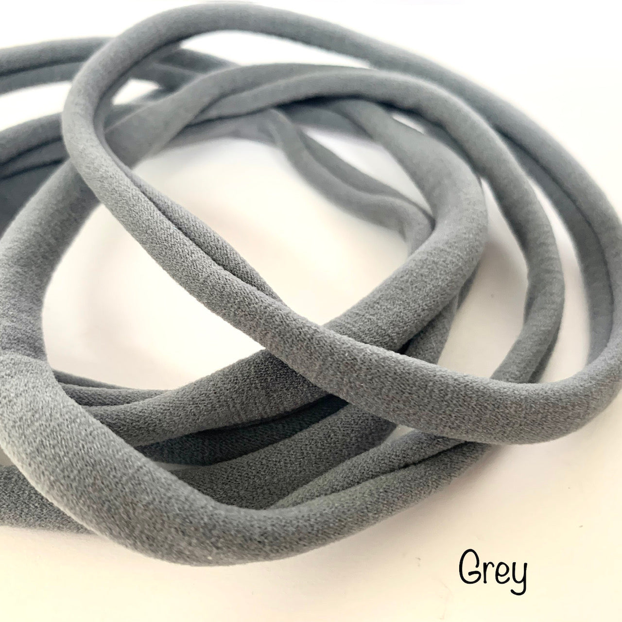 Grey Nylon Skinny Headbands