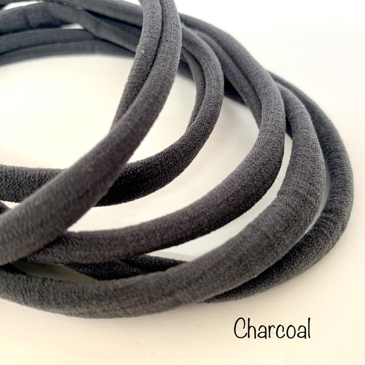 Charcoal Nylon Skinny Headbands