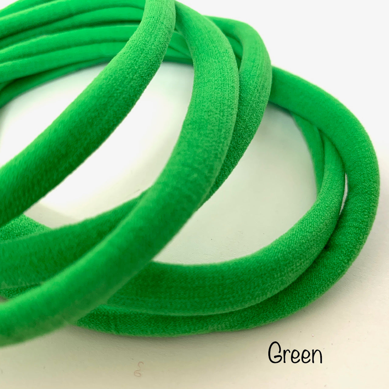 Green Nylon Skinny Headbands