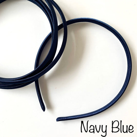 Navy Blue Satin Headband