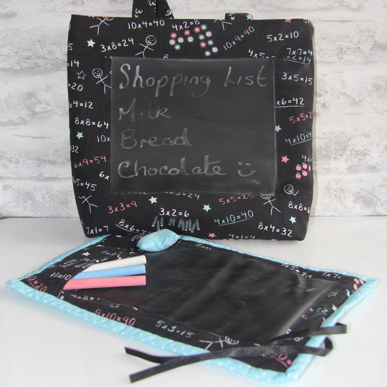 Chalkboard Bag - Sewing Pattern and chalk fabric