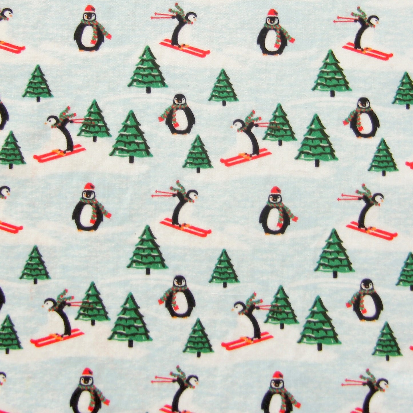 Fabric Felt - Christmas -Skiing Penguins