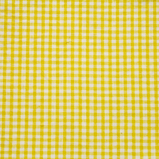 Yellow Gingham School Scrunchie Fabric - FQ