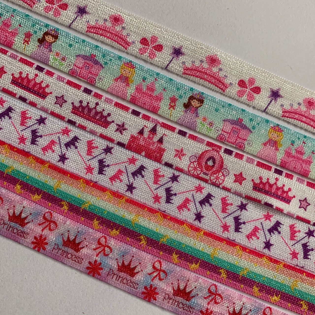 Fold Over Elastic -The Princess Collection (2 metre lengths)