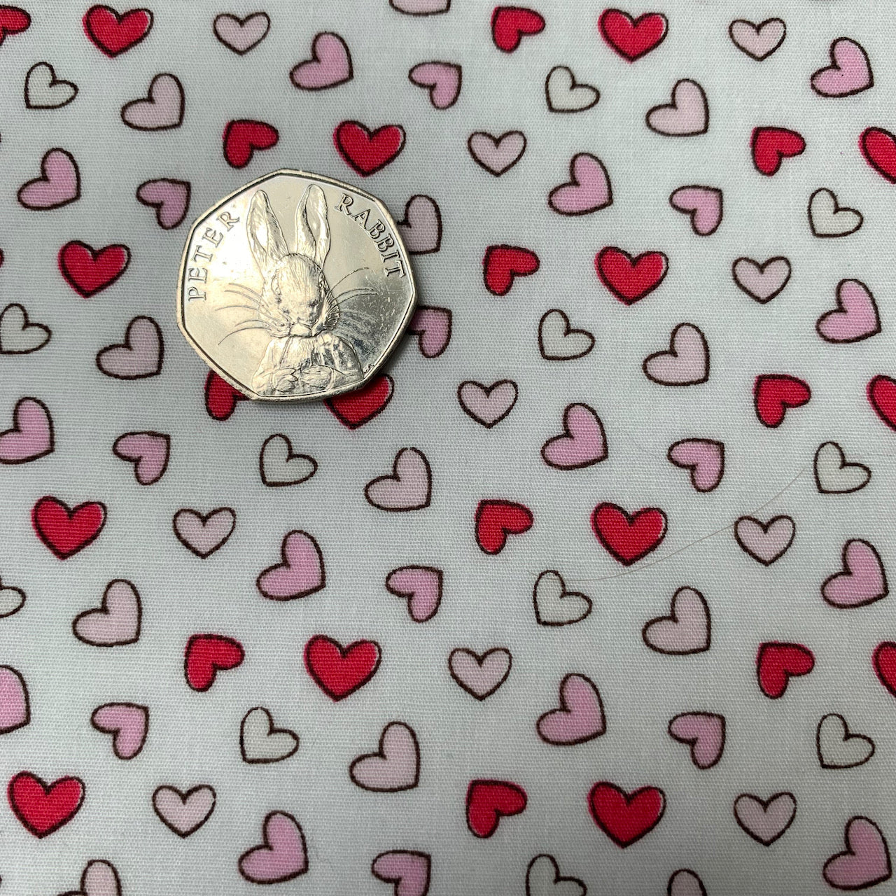 Fabric Felt Sheet - Hearts in Pinks