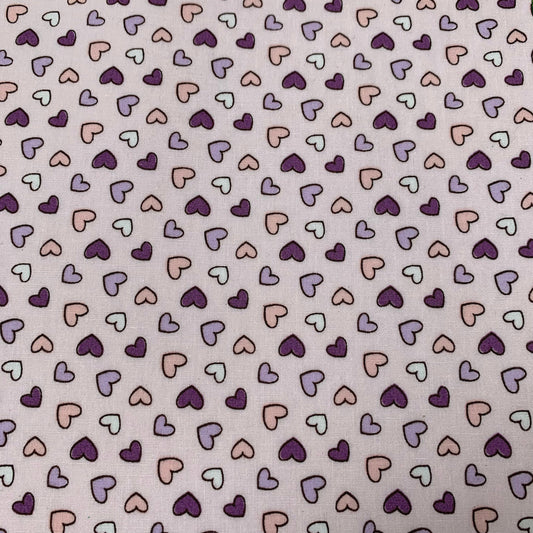 Fabric Felt Sheet - Hearts in Lilac