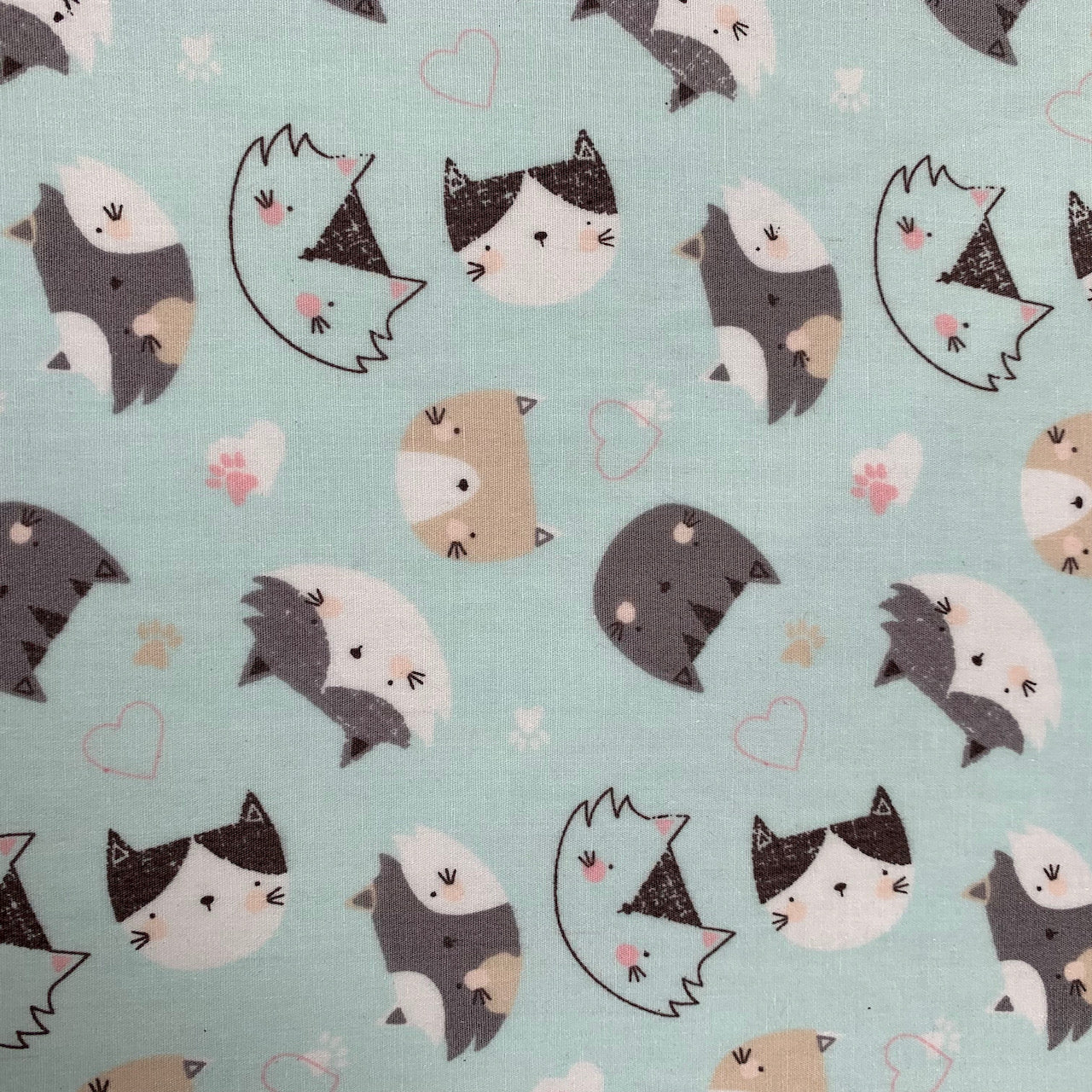 Fabric Felt Sheet - Cute Critters on Mint
