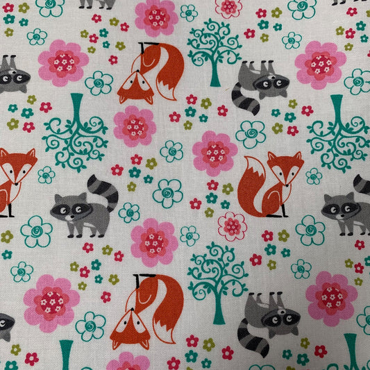 Fabric Felt Sheet - Floral Fox