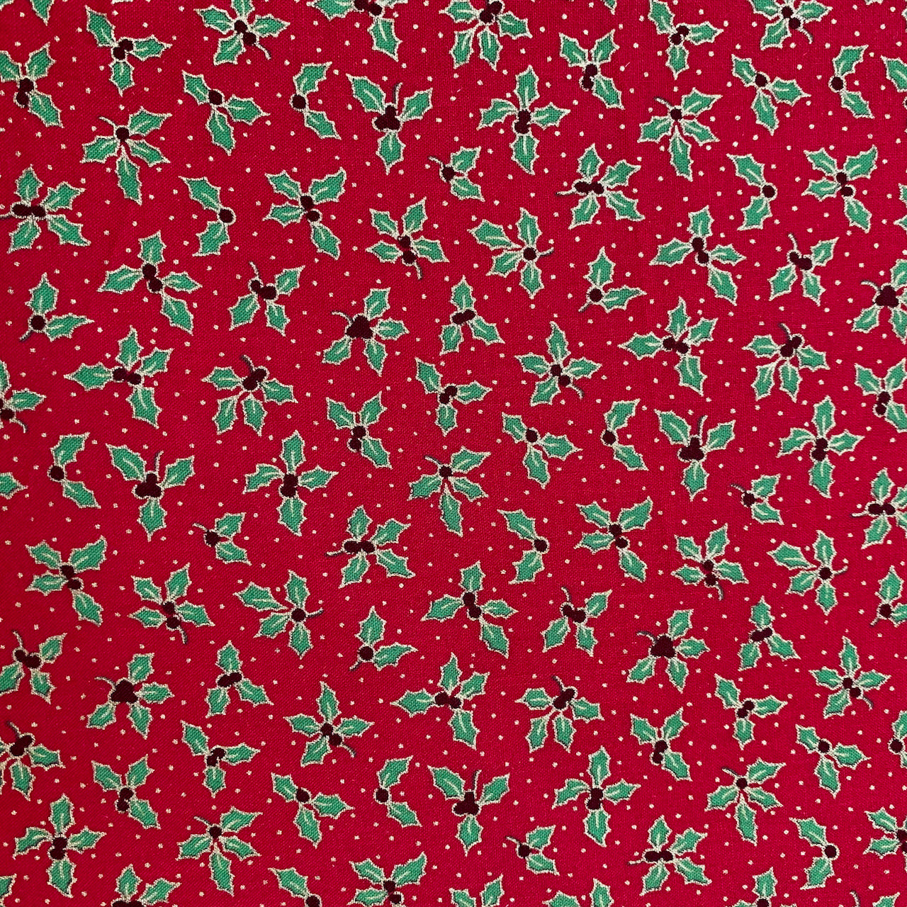 Fabric Felt - Holly on Red