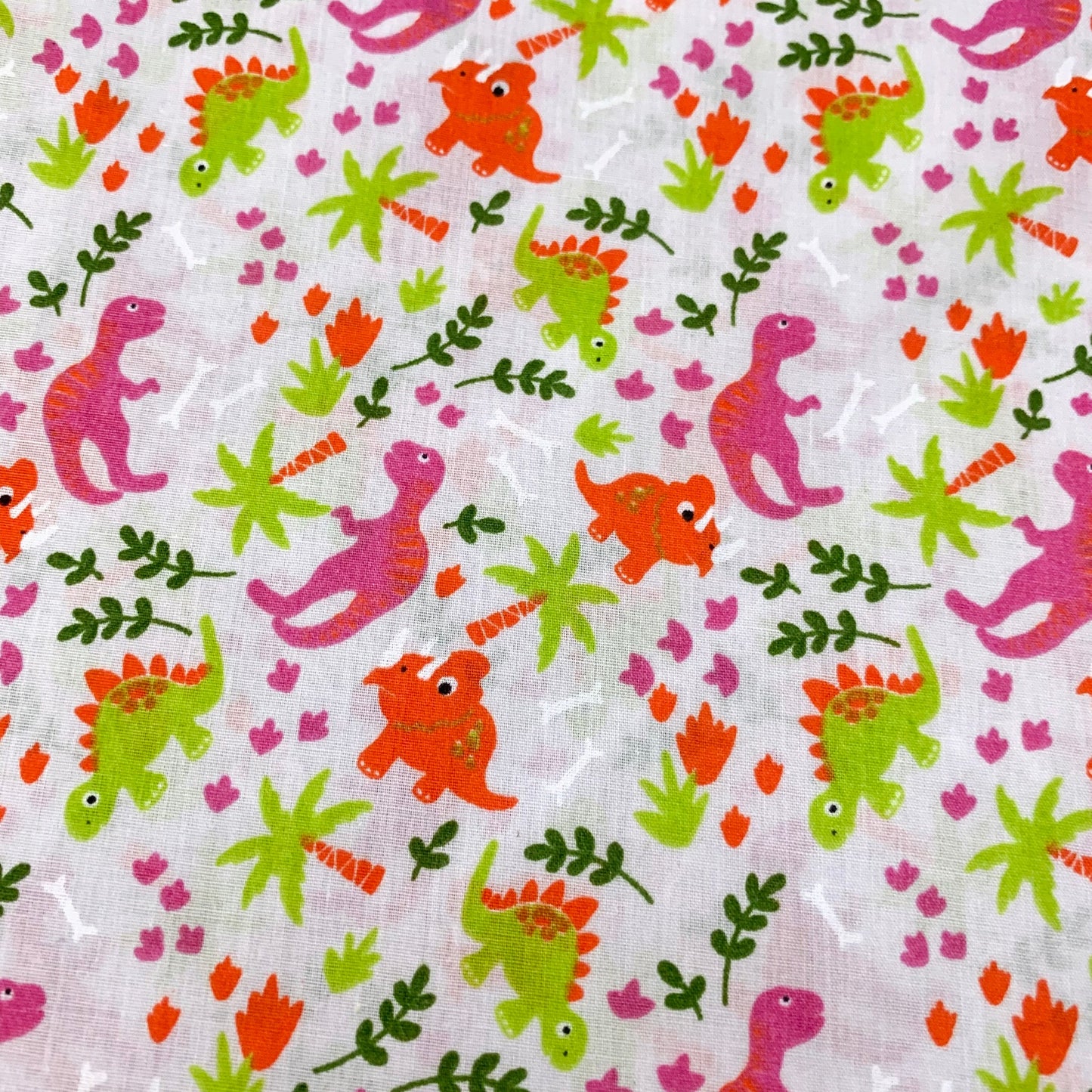Fabric Felt Sheet - Jungle Dinosaurs - Pink