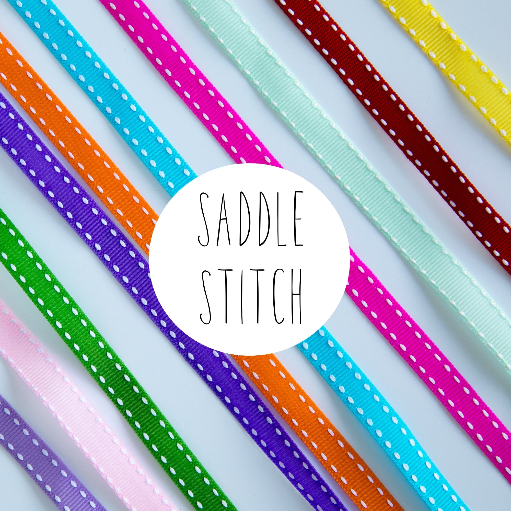 10mm wide Saddle Stitch Ribbon - Bertie's Bows – Tactile Craft Supplies