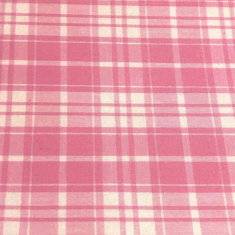 Tartan Fabric Felt Sheet - Pink
